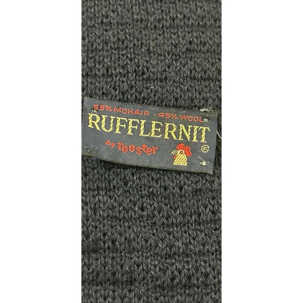 RoosterNite by Rooster Black Knit Tie 45% Wool 55% Mohair Skinny Tie